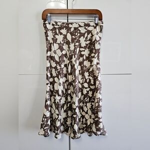 KATE HILL 100% SILK FLORAL SKIRT
